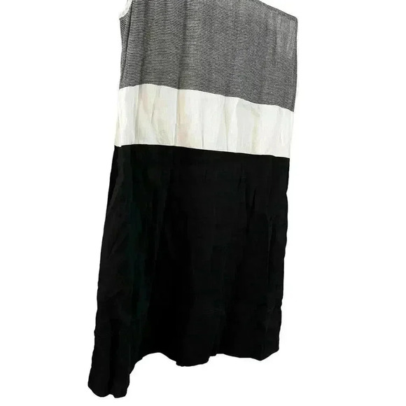 L’Agence Colorblock Mesh Shift Dress Size 4 Cotton Linen Silk Blend Sleeveless - Picture 5 of 9